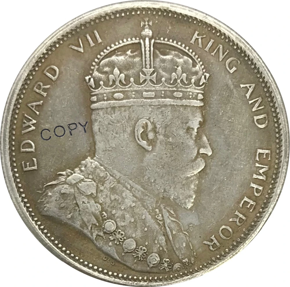 

1904 Малайзия проливы 1 доллар коллекционные игрушки Мельхиор Посеребренная копия монеты
