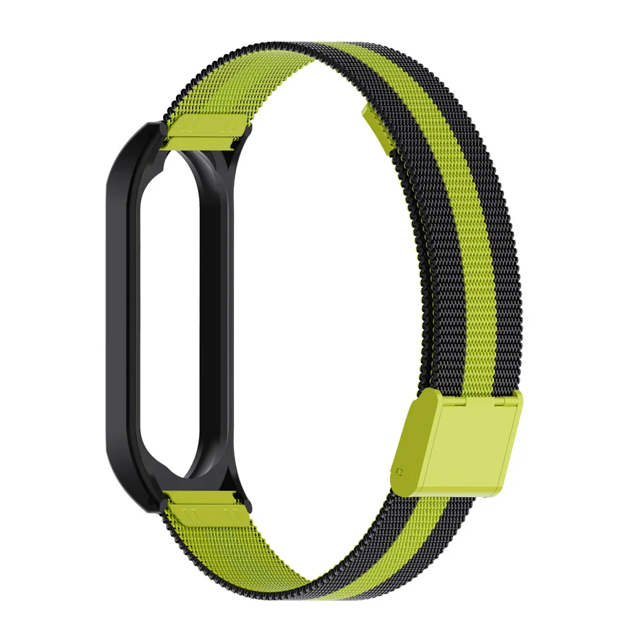 Black-Green Для mi band 4 металлический ремешок для браслета Xiaomi mi Band 4 Безвинтовой mi Band 4 браслет mi Band Smart mi band 4 Сталь - Цвет: Black-Green