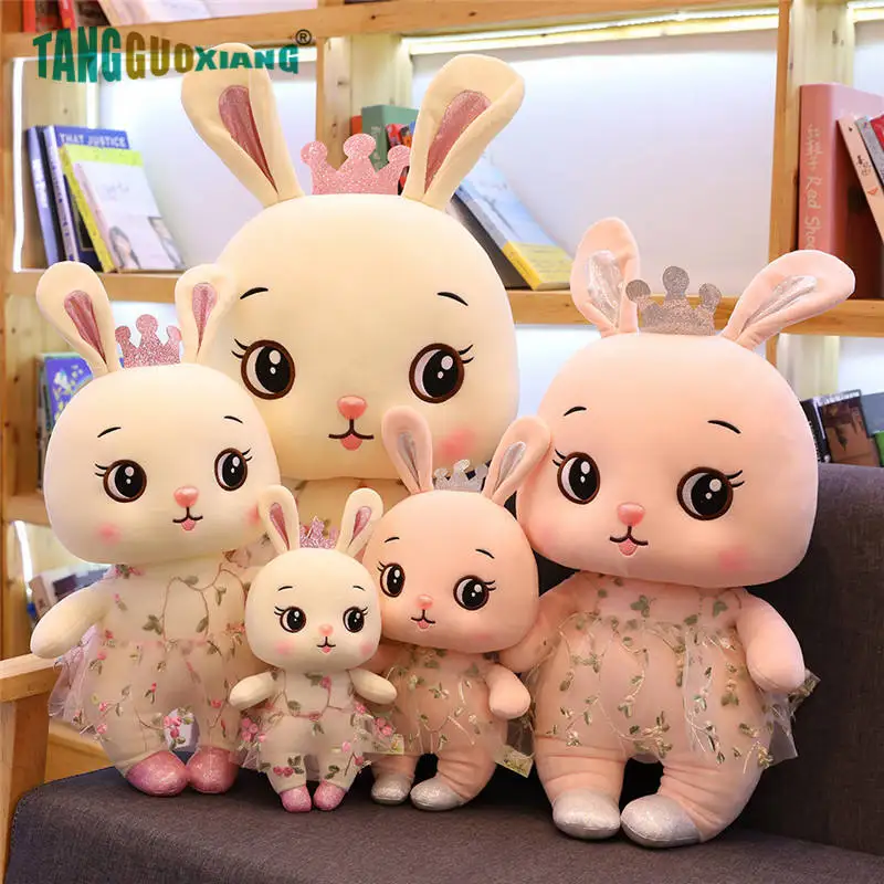 

35-95cm Cute Rabbit Girl Plush Toys Soft Cozy Animal Doll Birthday Xmas Gift Baby Sleep Partner Kids Girl Playmate