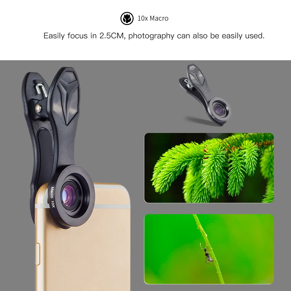 APEXEL 16 мм широкоугольный объектив 6in1 телефон Универсальный для iPhone 6 6s 7 8 Andriod