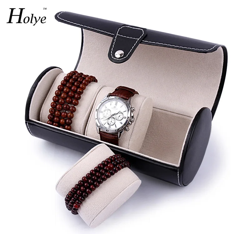 

Functional Creative PU Leather Watch Boxes Portable Travel Watch Case Roll 3 Slots Wristwatch Box Storage Fashion Watch Boxes