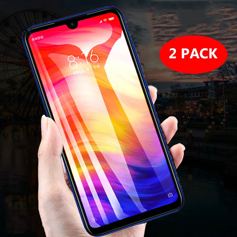 2 шт протектор экрана для Xiaomi Redmi 7 стеклянная пленка против царапин 2.5D взрывозащищенное защитное закаленное