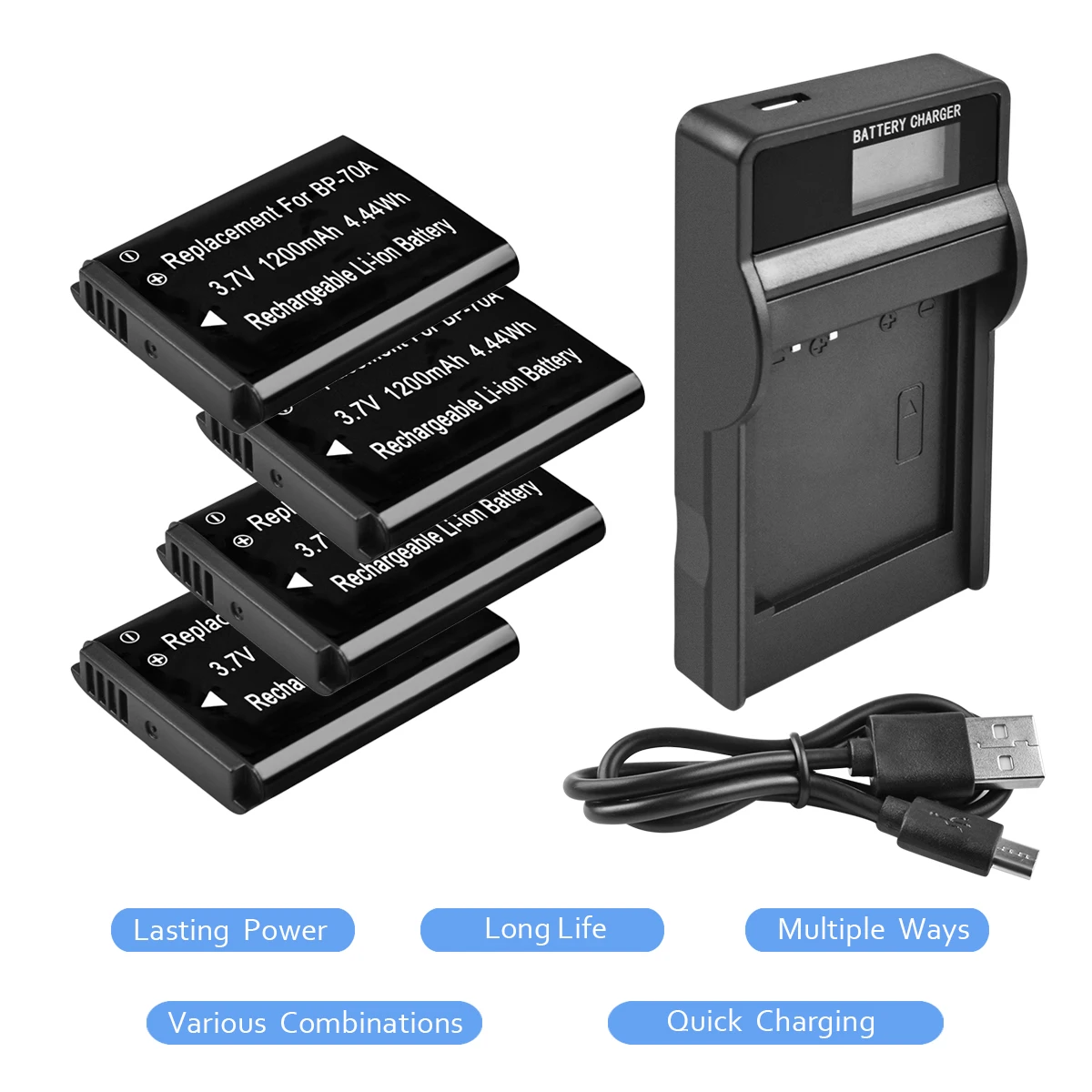 4 Упак. BP 70A 3 7 V 1200mAh литий ионный аккумулятор + 1 порт Аккумулятор chager с для Samsung ST90