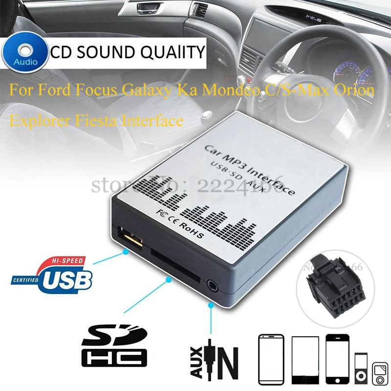 SITAILE USB SD AUX Автомобильный MP3 музыкальный плеер адаптер для Ford Focus Galaxy Ka Mondeo S/C Max Orion