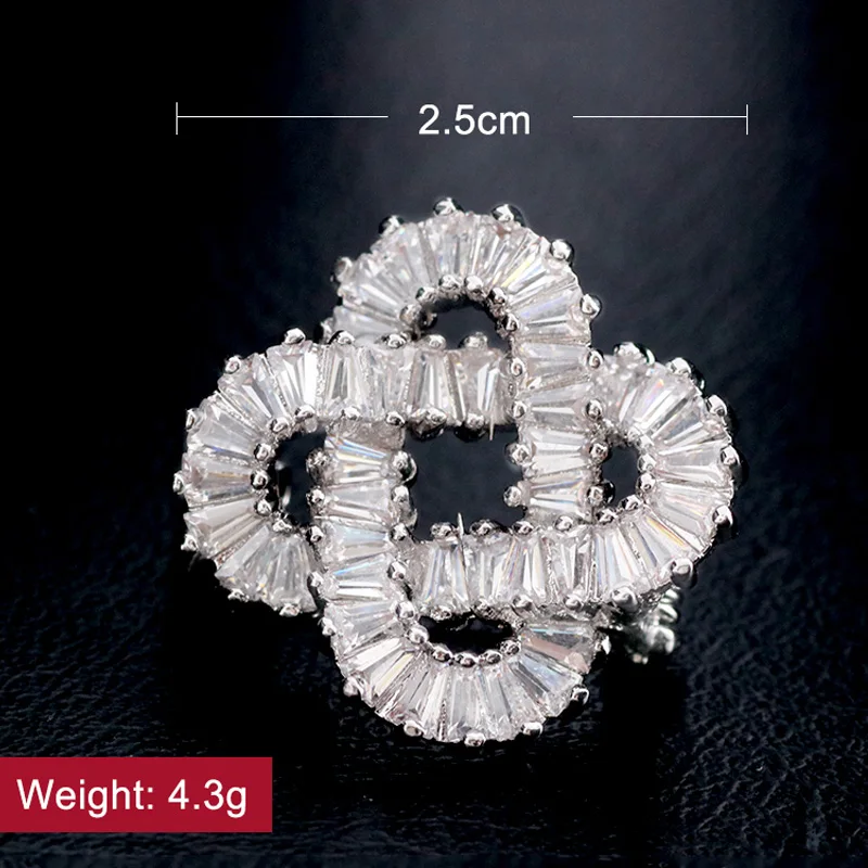 Новые Роскошные Броши для женщин серебро микро-паве AAA циркониевые кристаллы кольцевой Интерсект Брошь булавка Мини крест ювелирные изделия