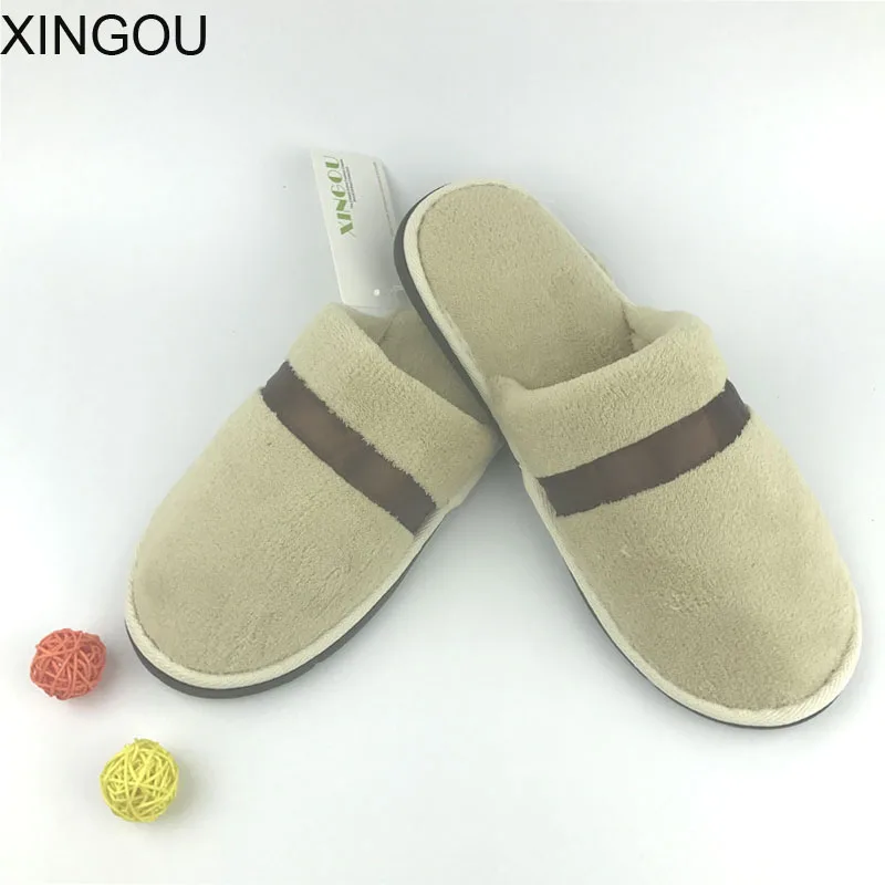 Новинка Фланелевые домашние тапочки женские однотонные Тапочки для гостей