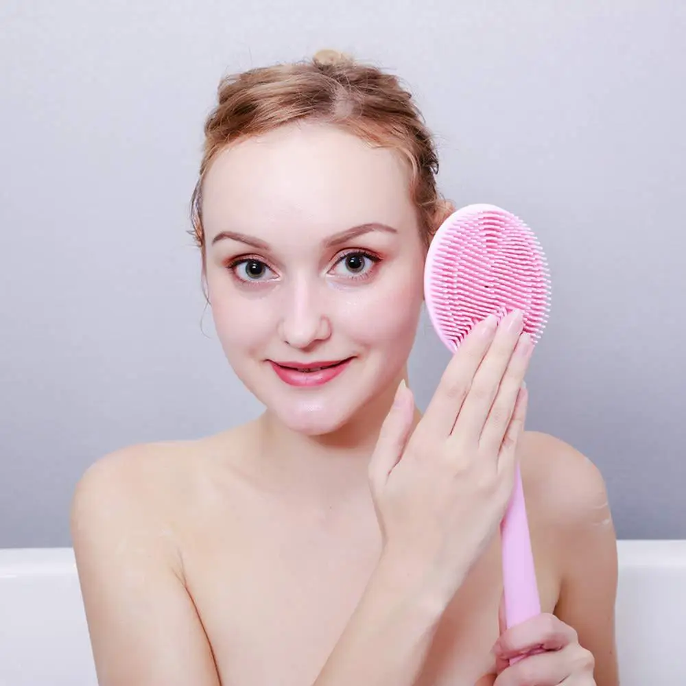 Длинная силиконовая щетка для душа щетки тела инструмент очистки кожи скребок