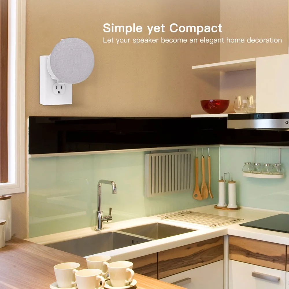 Настенная стойка для крепления на выходе Google Home Mini и Dot 2 го поколения чистая