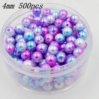 4mm 500pcs 3/4/6/8/10/12/14/16/18/20 мм дешевый круглый искусственный жемчуг бусы ручной работы DIY браслет ювелирные изделия Аксессуары для изготовления - Цвет: 4mm 500pcs