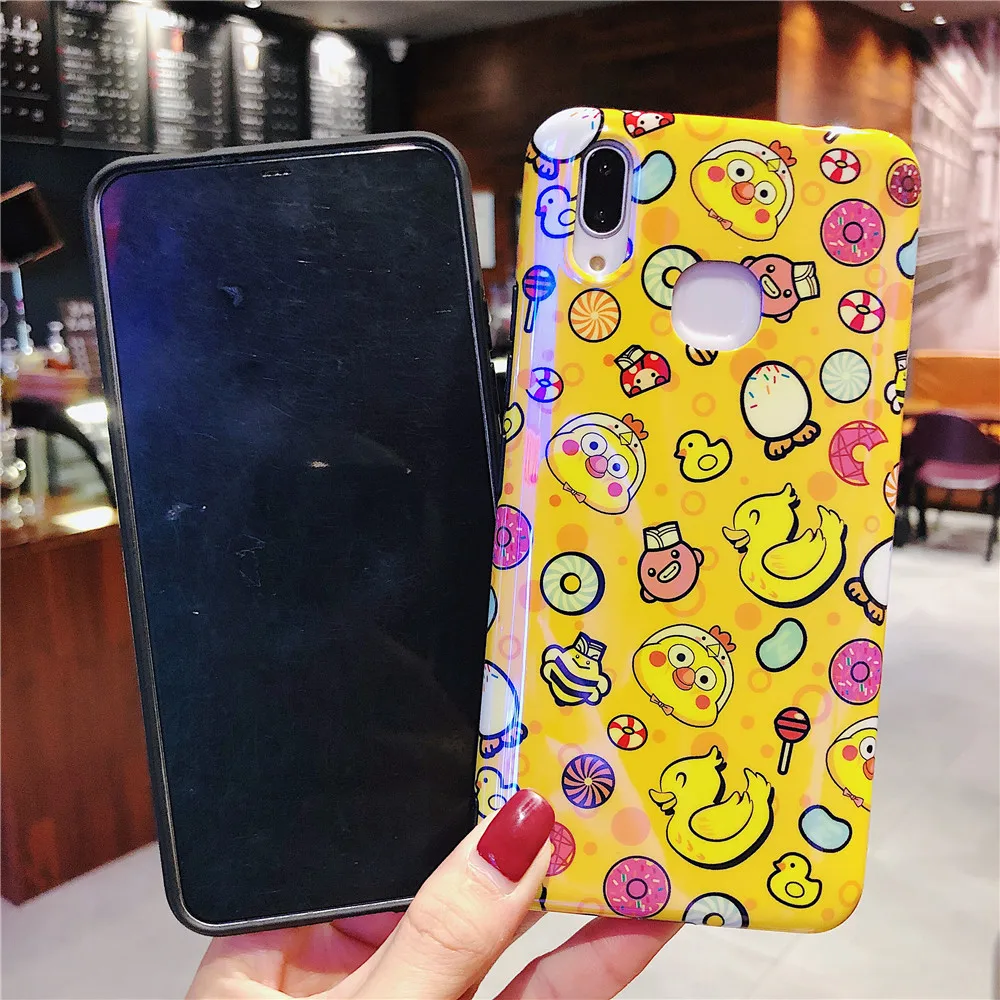 IMD Soft Case for Xiaomi 6X 8 9 SE Yellow Duck Little Bee Candy Cartoon Covers Mix 3 Anti-fall Protective Phone Cases |
