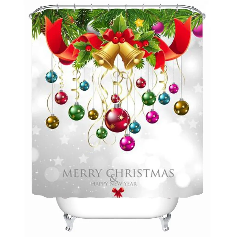

New Shower Curtain 3D Digital Printing Waterproof Mildew Polyester High-Grade Christmas Decoration Bathroom Shower Curtain