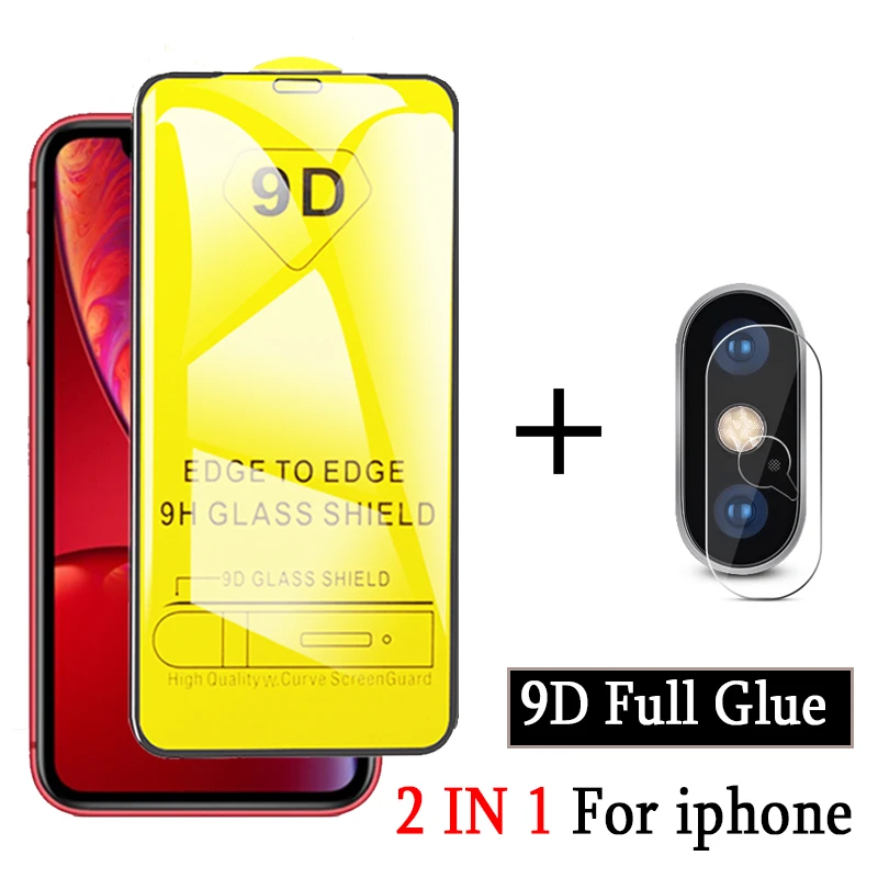 2 в 1 защитный Стекло для iphone 7 8 X Камера Экран Защитная пленочная линза закаленное