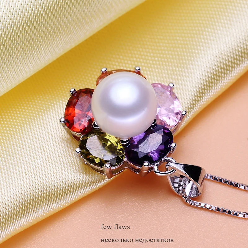 Женское ожерелье [NYMPH] колье-чокер из натурального жемчуга с подвеской белым