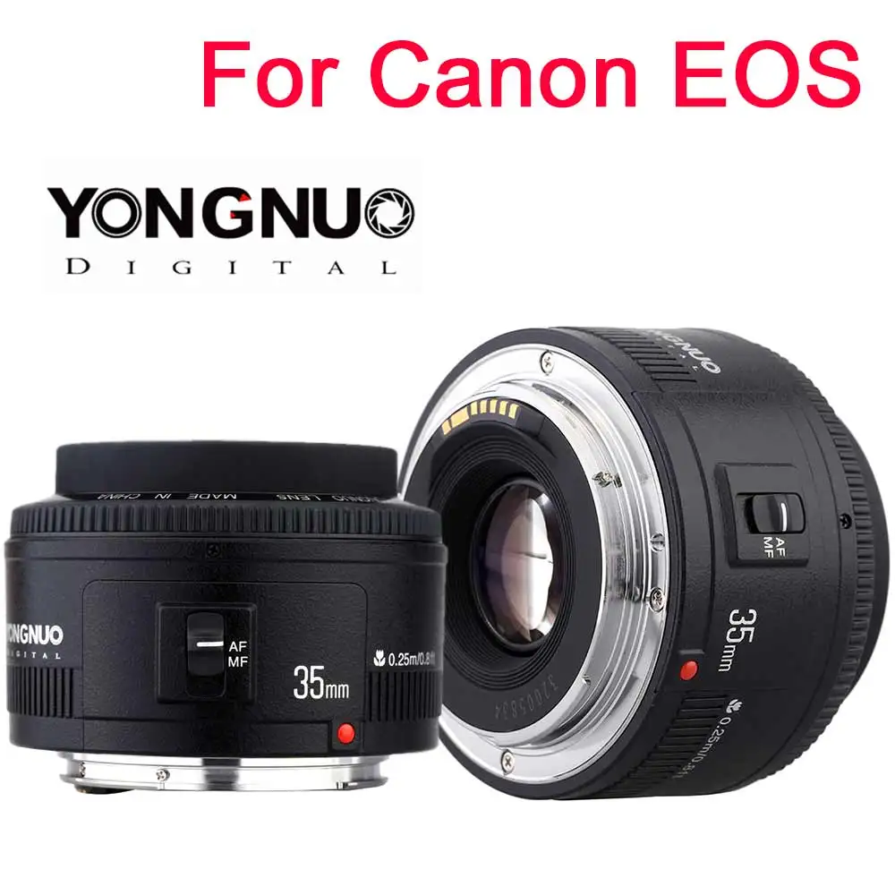 Объектив YONGNUO YN35mm F2 объектив камеры для Nikon Canon EOS YN35mm объективы AF MF широкоугольный объектив для 600D 60D 5DII 5D 500D 400D 650D 6