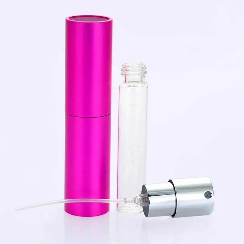 

Wholesale 8ML Mini Portable Refillable Aluminum Perfume spray Bottle Empty Perfume Glass Tube For Traveler lin3270