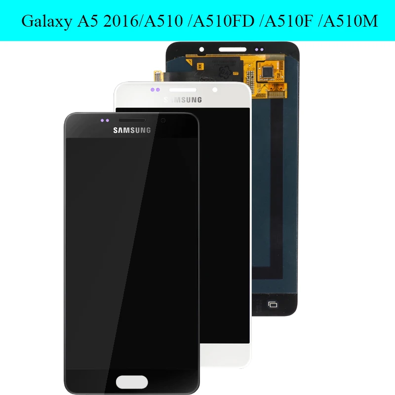 5,2 ''Супер AMOLED для Samsung Galaxy A5 A510 A510F A510M A510FD ЖК-дисплей с кодирующий преобразователь сенсорного экрана в сборе