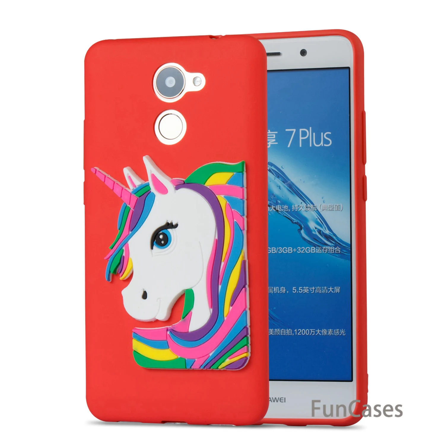 Единорог чехол СПС Coque huawei Enjoy 7 Plus Мягкий силиконовый для телефона Ascend Y7 Prime Y72017 NOVA