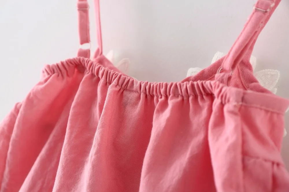 Новинка 2016 летние детские платья для девочек принцесс из 100% хлопка на бретельках