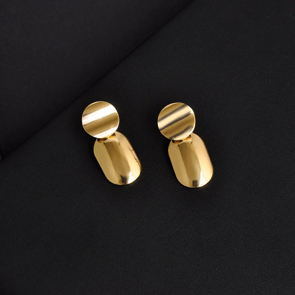Модные классические геометрические золотистые Серебристые круглые овальные