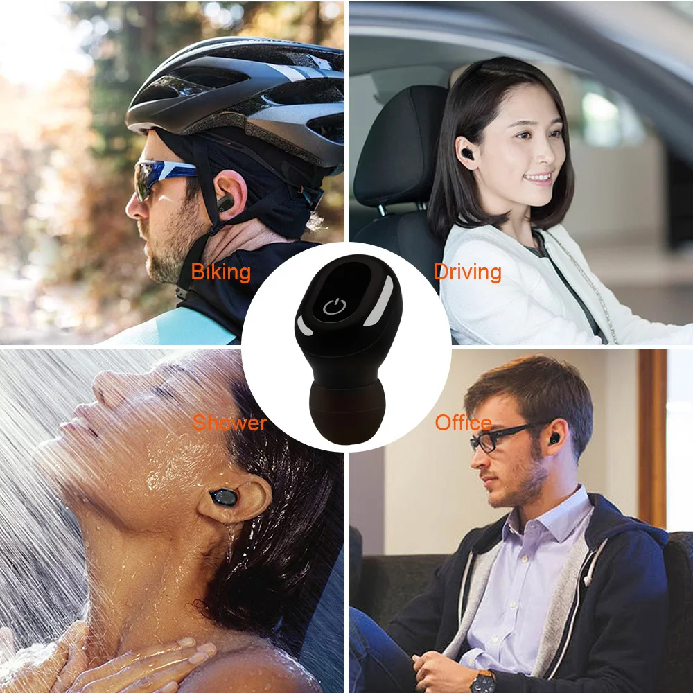 IP68 Беспроводной Мини Bluetooth наушники V4.2 спортивные EarphonesSweat гарантирует