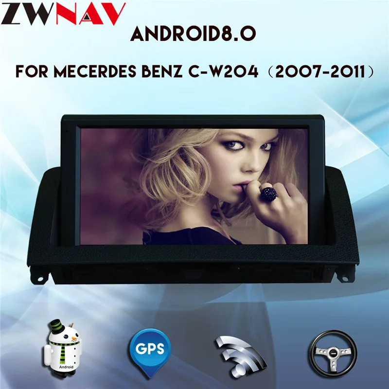" Android 8,0 автомобильный мультимедийный плеер для Mercedes Benz C Class W204 2007-2011 с gps навигацией DVD USB AUX SD WiFi 8 ядерный 4+ 32