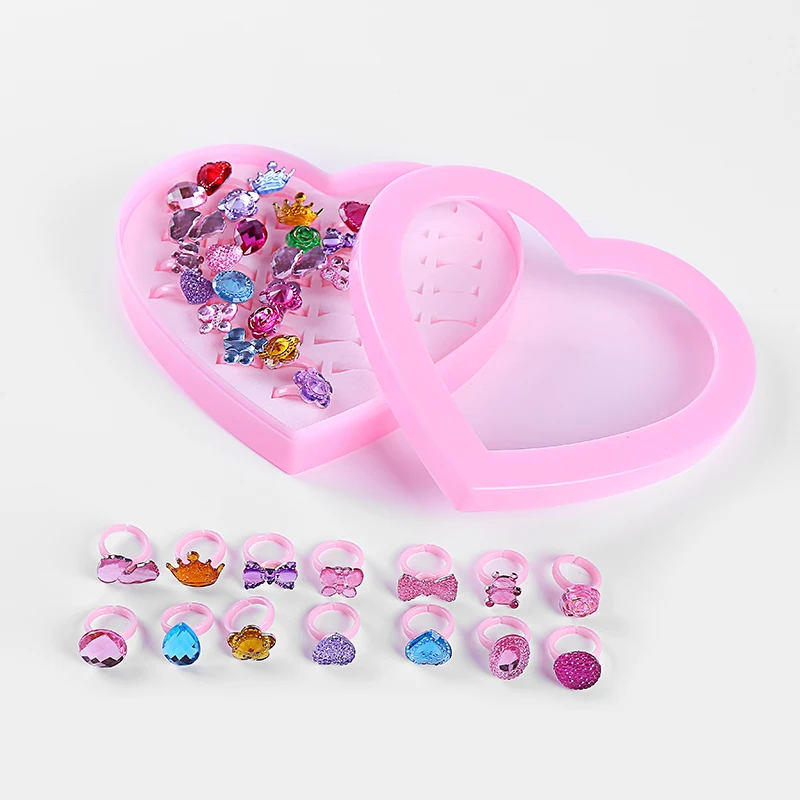 Необычные стразы кольца для детей 36 шт./кор. милые дизайнерские модные ювелирные
