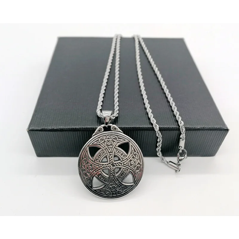 Винтажное ожерелье серебряного цвета с кулоном в виде таинственного узла