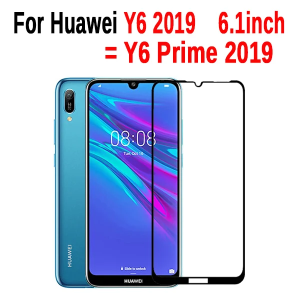 9H Защитное стекло для huawei Y6 закаленное стекло полное покрытие клей защитная пленка на Y6 Y 6 6Y Pro Prime MRD-LX2(Global) стекло - Цвет: Y6 2019