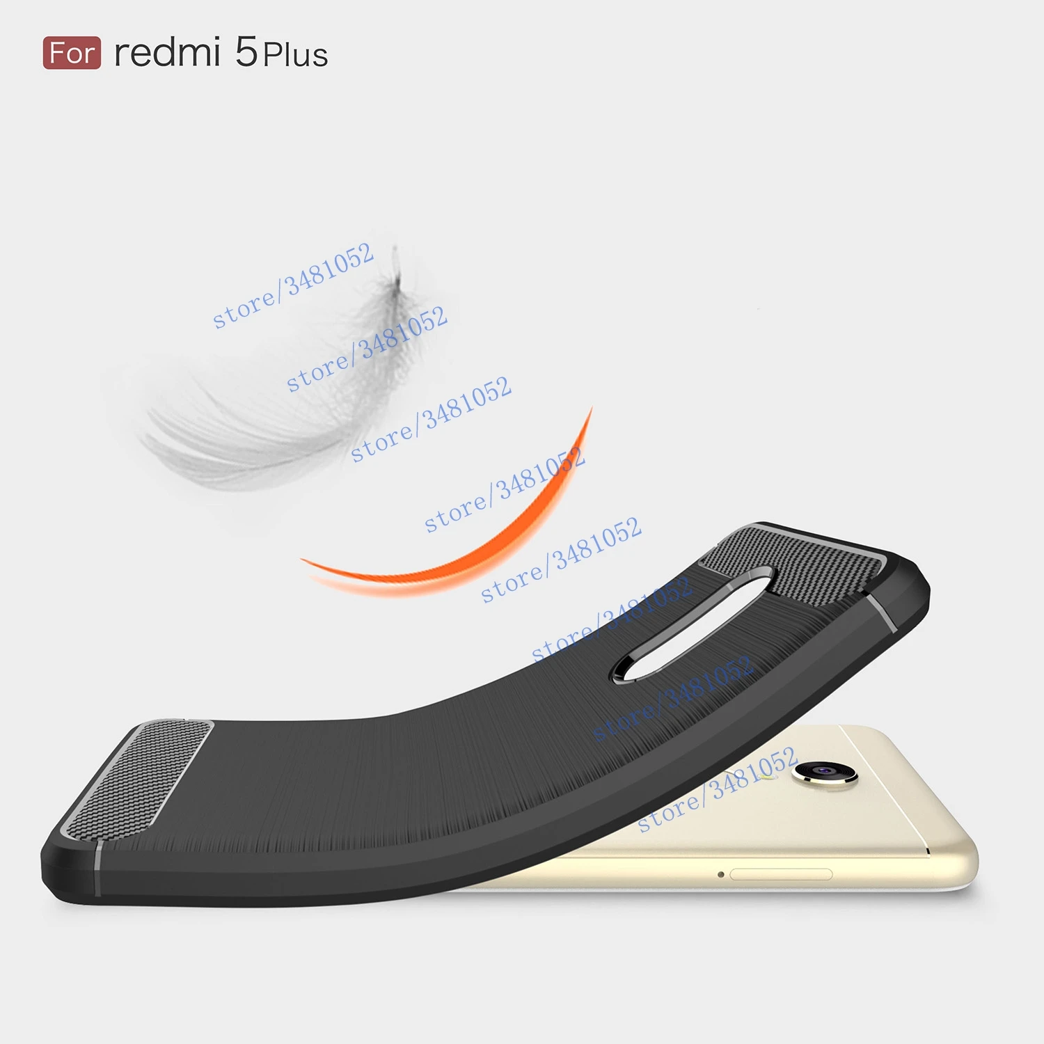 Роскошные модные Мягкие TPU чехол для Xiaomi Redmi 5 плюс красный mi5Plus углеродного