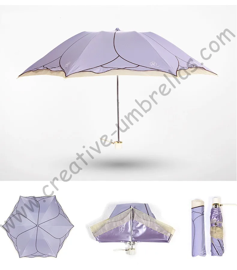 3 шт./лот летний женский складной зонт с цветным принтом в виде листьев лотоса