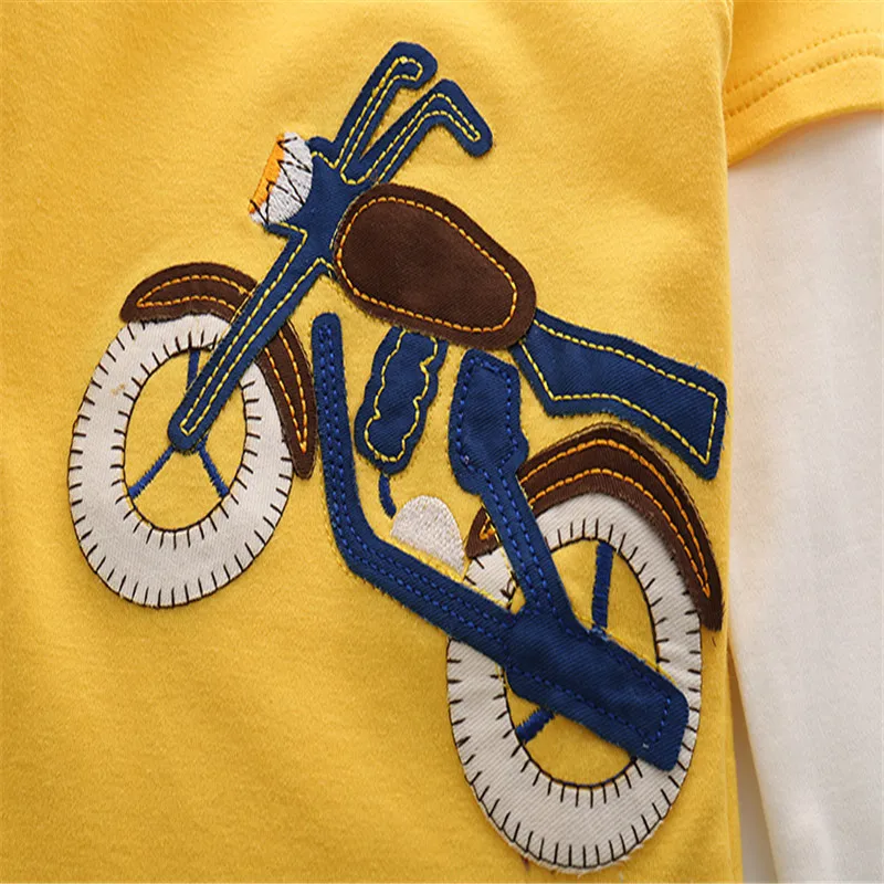Jumping meters Boys Clothing sets long sleeve Top &amp full pants embroidery motorcycle brand Children cotton Boy Sets |