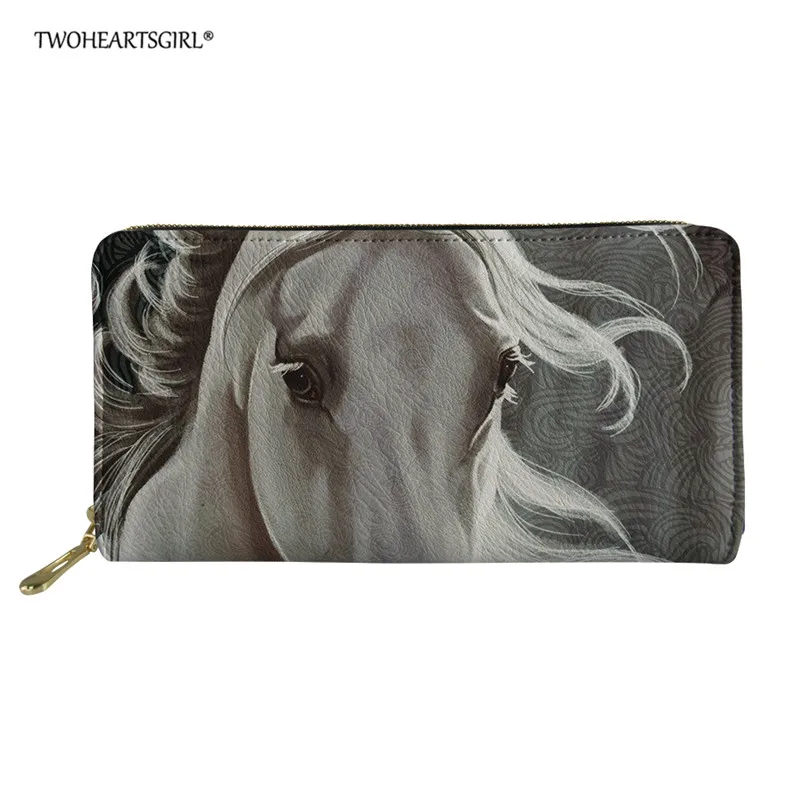 L4335Z21 Twoheartsgirl 3d женский длинный кошелек с принтом Crazy Horse большая емкость клатч для телефона из искусственной кожи Дамский держатель для карт кошельки - Цвет: L4335Z21