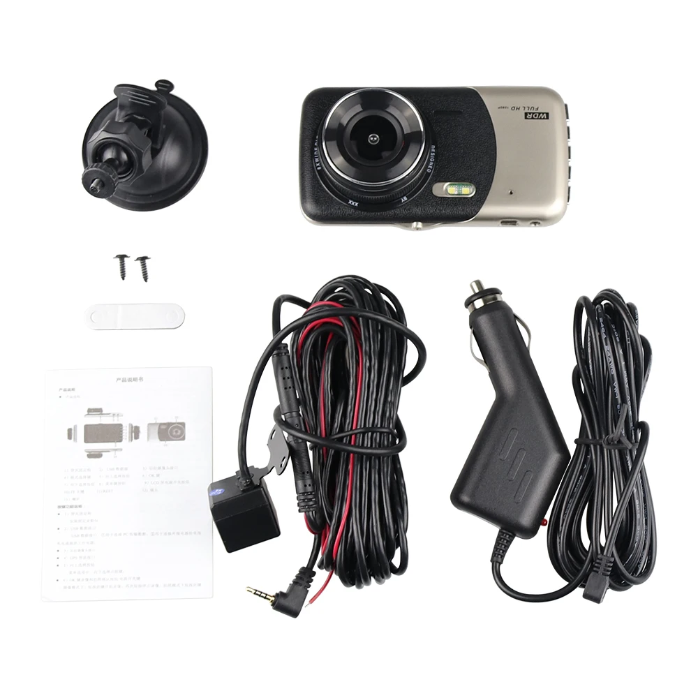 Супер Автомобильная dvr камера с двойным объективом 4 0 &quotFull HD 1080P видео g сенсор