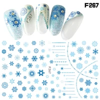 snowflake adhesive nail stickers ultrathin nail art decals beautiful blue nails diy sticker for kids girls manicure salon