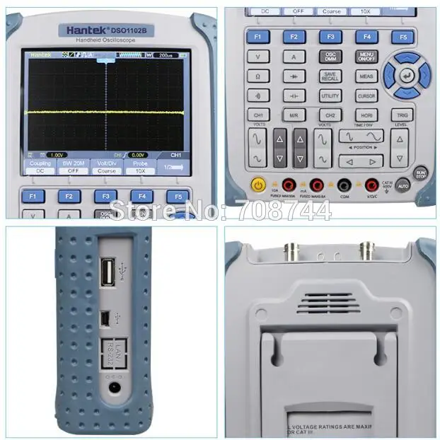 Цифровой Ручной осциллограф Hantek DSO1102B/мультиметр 100 МГц 1GSa/s|handheld oscilloscope|digital handheld