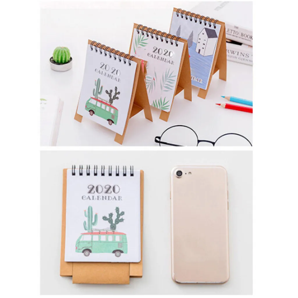Дропшиппинг 2020 милый мультяшный мини настольный календарь план двойной