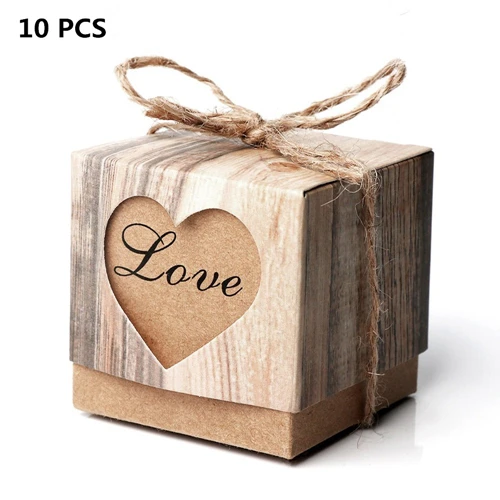 Heart Box OurWarm Свадебный для свадебной вечеринки сувениры бумажная Подарочная коробка сумка пригласительное кольцо для карт Подушка деревенские Женихи Свадебные вечерние украшения - Цвет: Heart Box