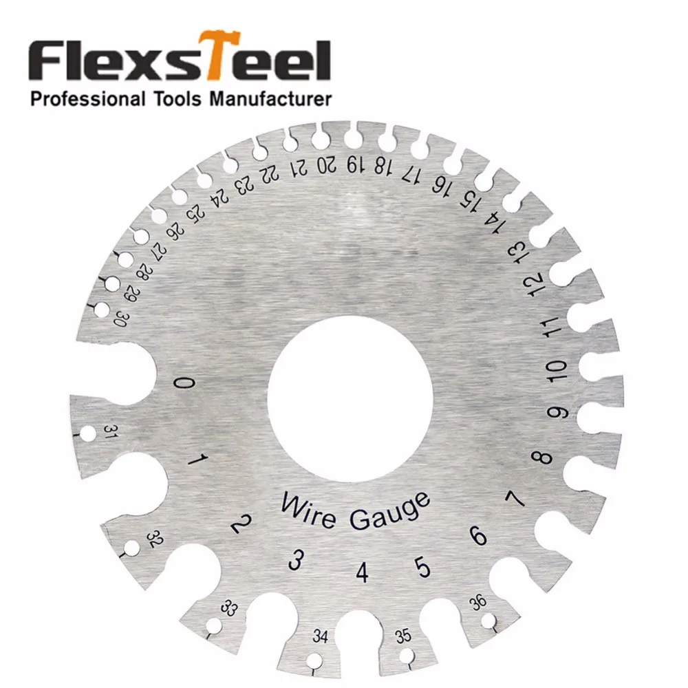 Flexsteel Stainless Steel Dual-Sided Non-Ferrous Wire Gauge 0-36 American Standard &amp Metric Sheet Metal And Thickness | Инструменты