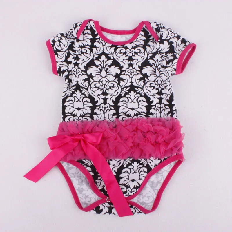 Кружевные комбинезоны для маленьких девочек с коротким рукавом и леопардовым