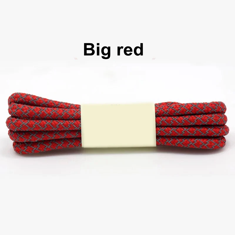 Big red 1 пара 19 Цвета 3M Светоотражающие Шнурки круглый Спортивная шнурки для детей и взрослых Спорт на открытом воздухе шнурки Длина 100 120 140 160 см - Цвет: Big red