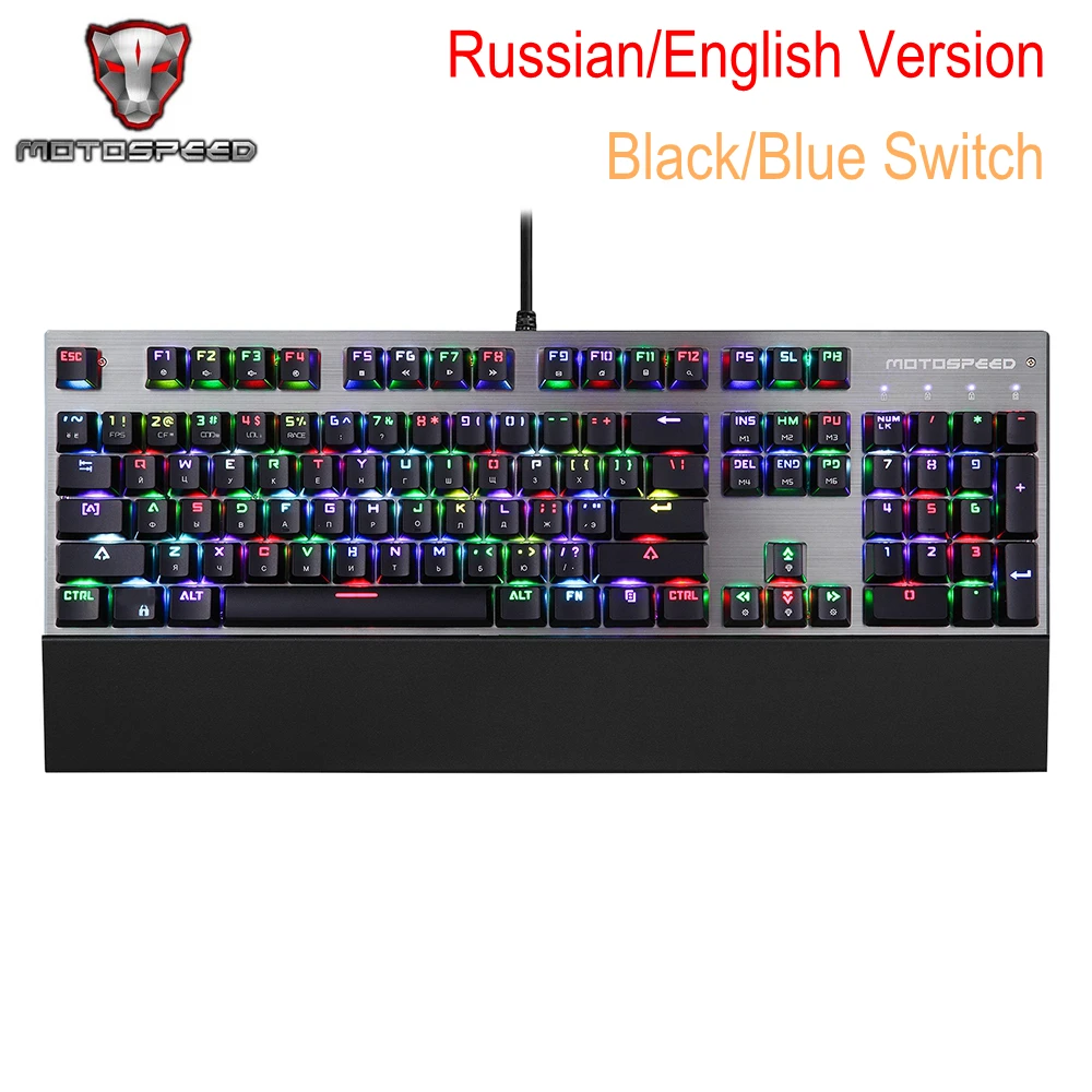 Новая российская английский Motospeed CK108 USB проводной игровой программируемый сзади