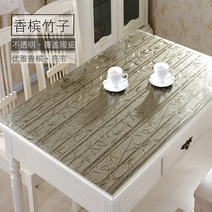 Champagne bamboo Коврики для стола ПВХ мягкая стеклянная Скатерть ПВХ скатерть 1 мм - Цвет: Champagne bamboo