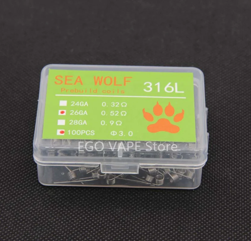 SEA WOLF SS316L предварительно спиральный нагревательный провод 24GA 26GA 28GA готовые