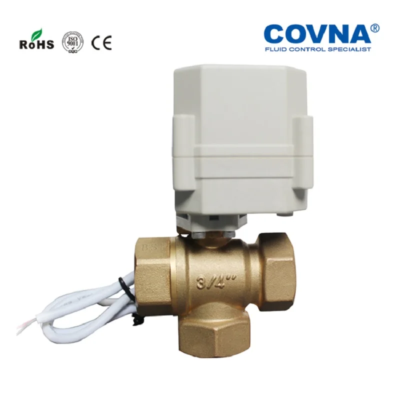 DN35 DC220v мини электропривод латунный 3 ходовой шаровой кран с внутренней
