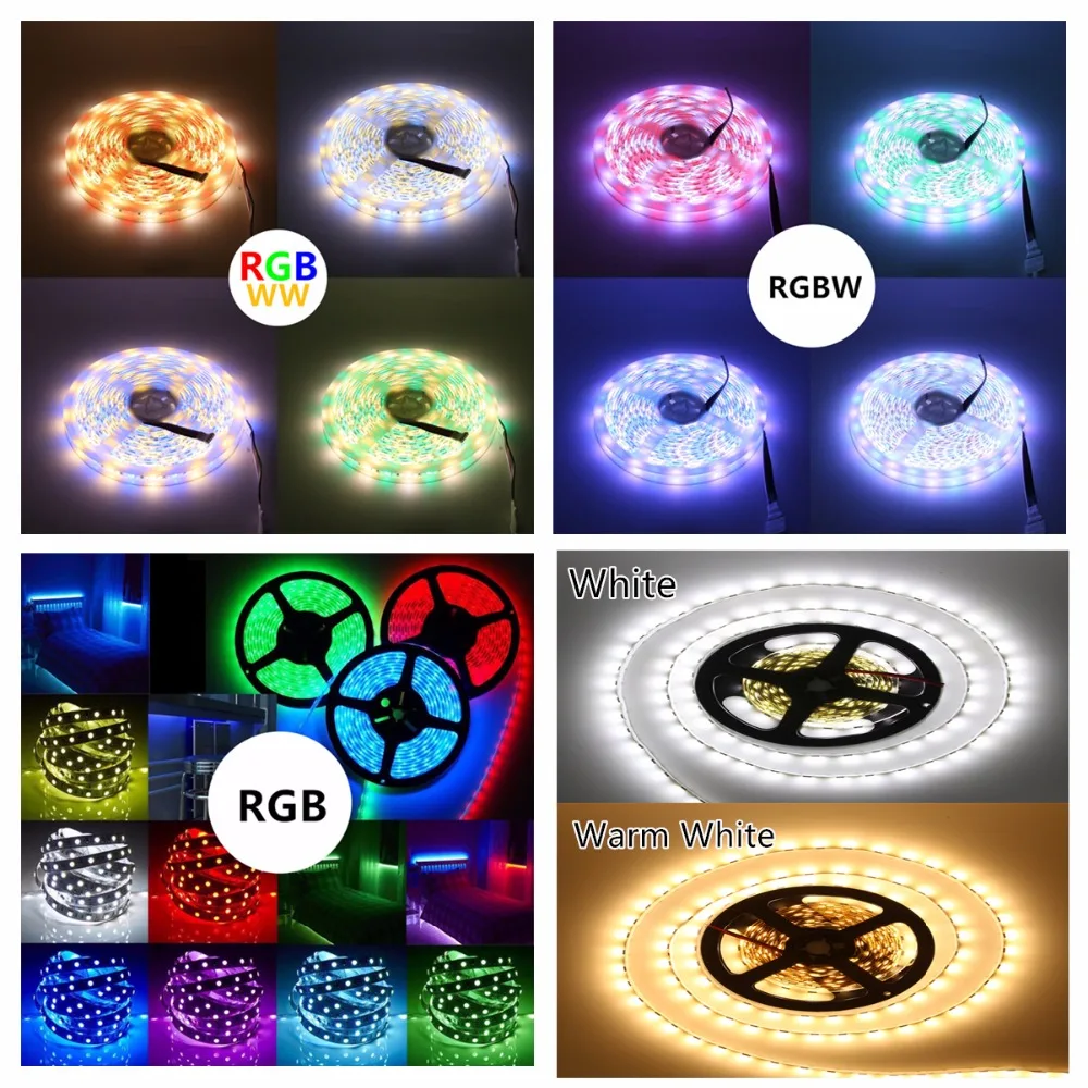 RGB Светодиодная лента Водонепроницаемая 5050 DC 12 V Fiexble свет украшение дома