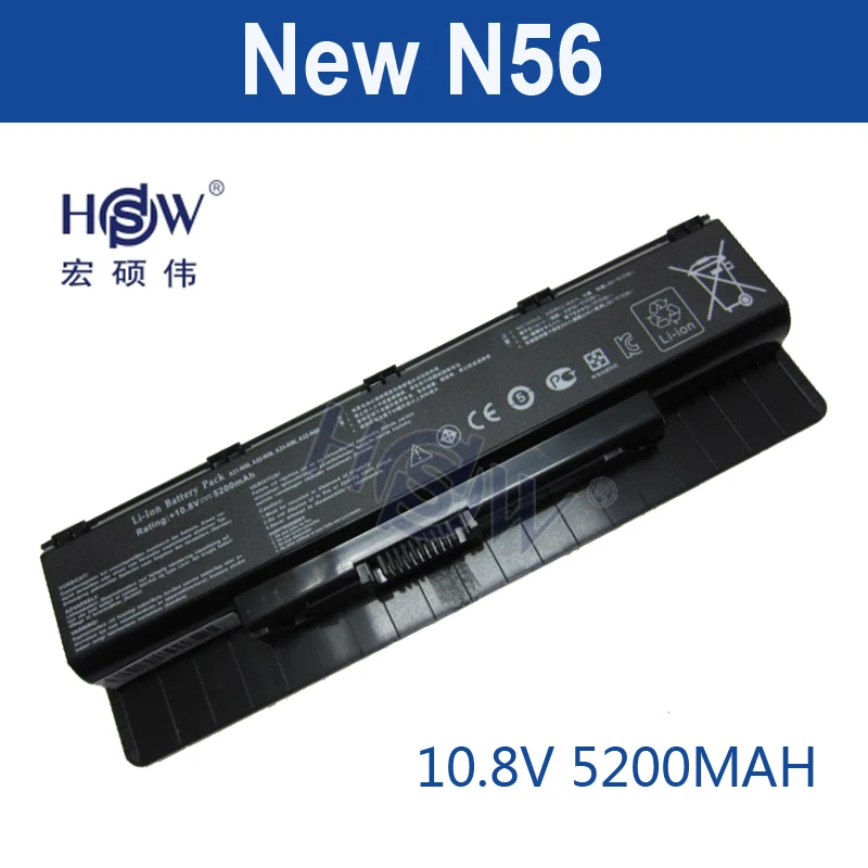 HSW Аккумулятор для ноутбука Asus N46 N46V N46VJ N46VM N46VZ N56 N56V N56VJ N56VM N76 N76VZ A31-N56 батарея A32-N56 |