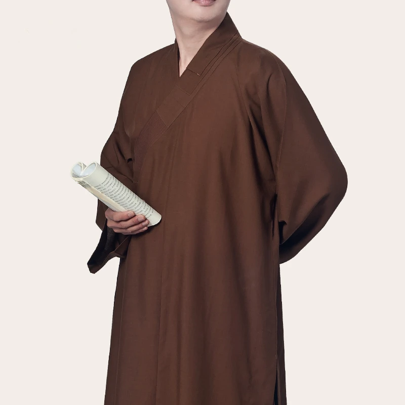 Мужские буддийские монашеские одежды Shaolin длинное хлопковое платье высокого