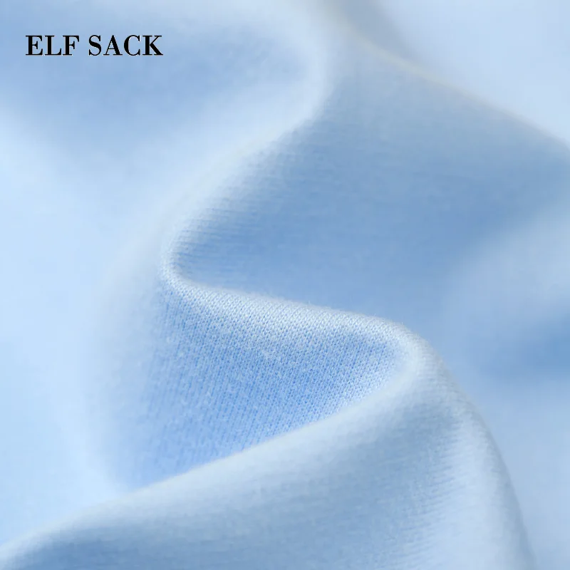 Женский хлопковый свитер ELFSACK однотонный Свитер оверсайз с капюшоном в стиле