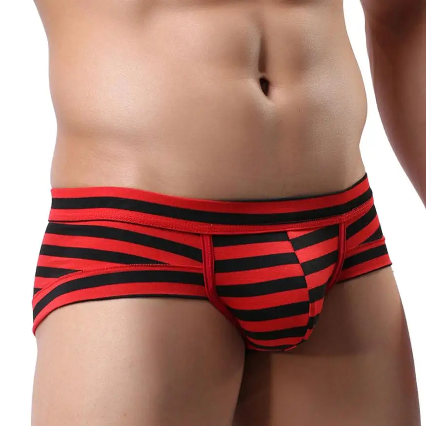 Мужские хлопковые трусы SIF мягкие сексуальные в полоску весна 2016 Feb 04|briefs underpants|striped underwearsexy briefs |
