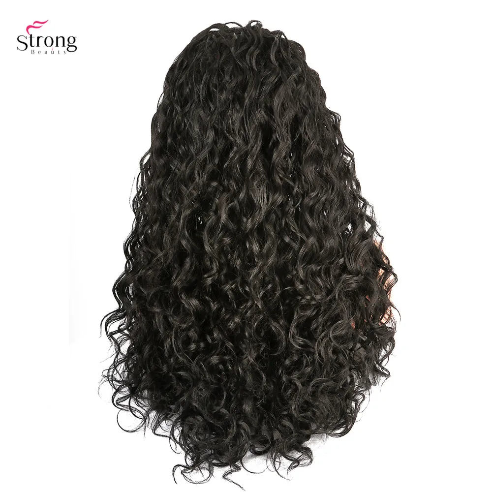StrongBeauty 24 &quotсинтетический парик фронта шнурка для женщин длинные вьющиеся волосы